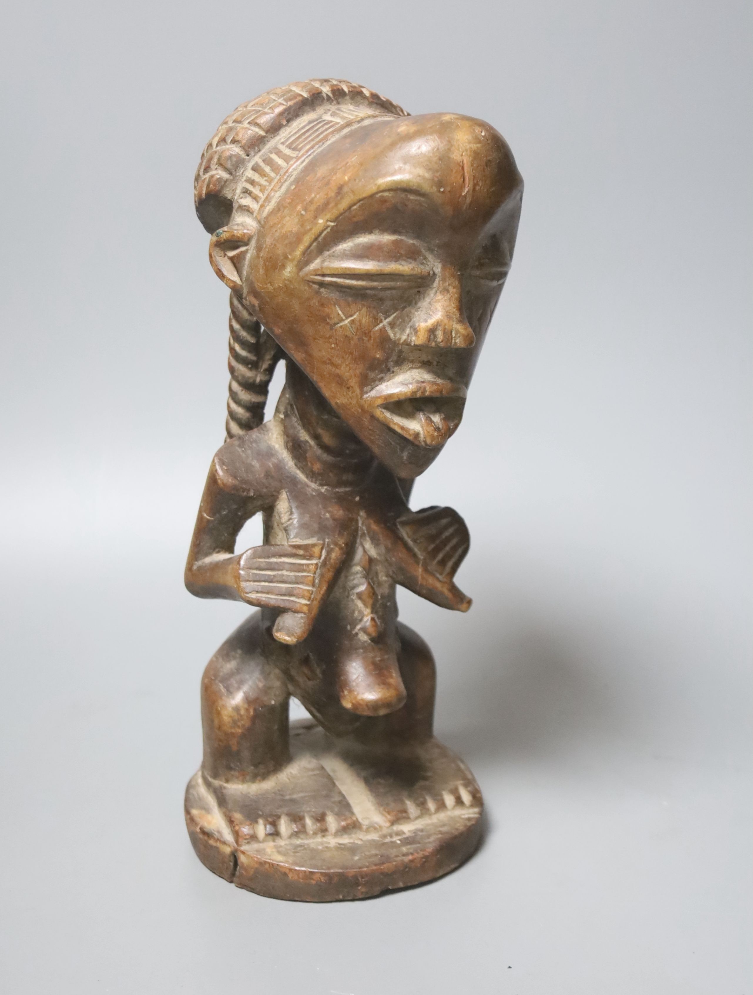 A Luba Hemba standing figure, Democratic Republic of Congo, 28cm